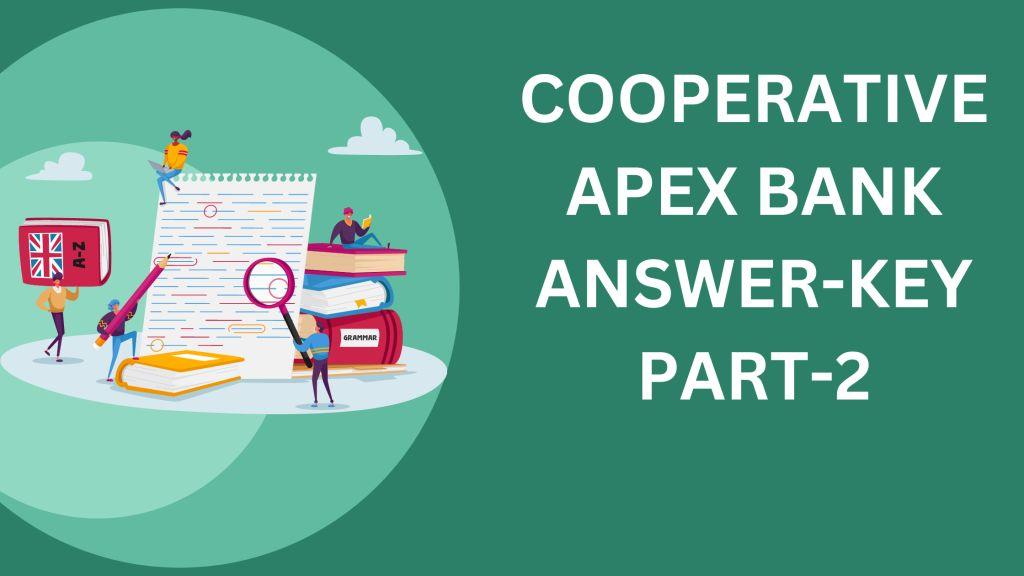 cooperative apex bank 2023 solution part 2